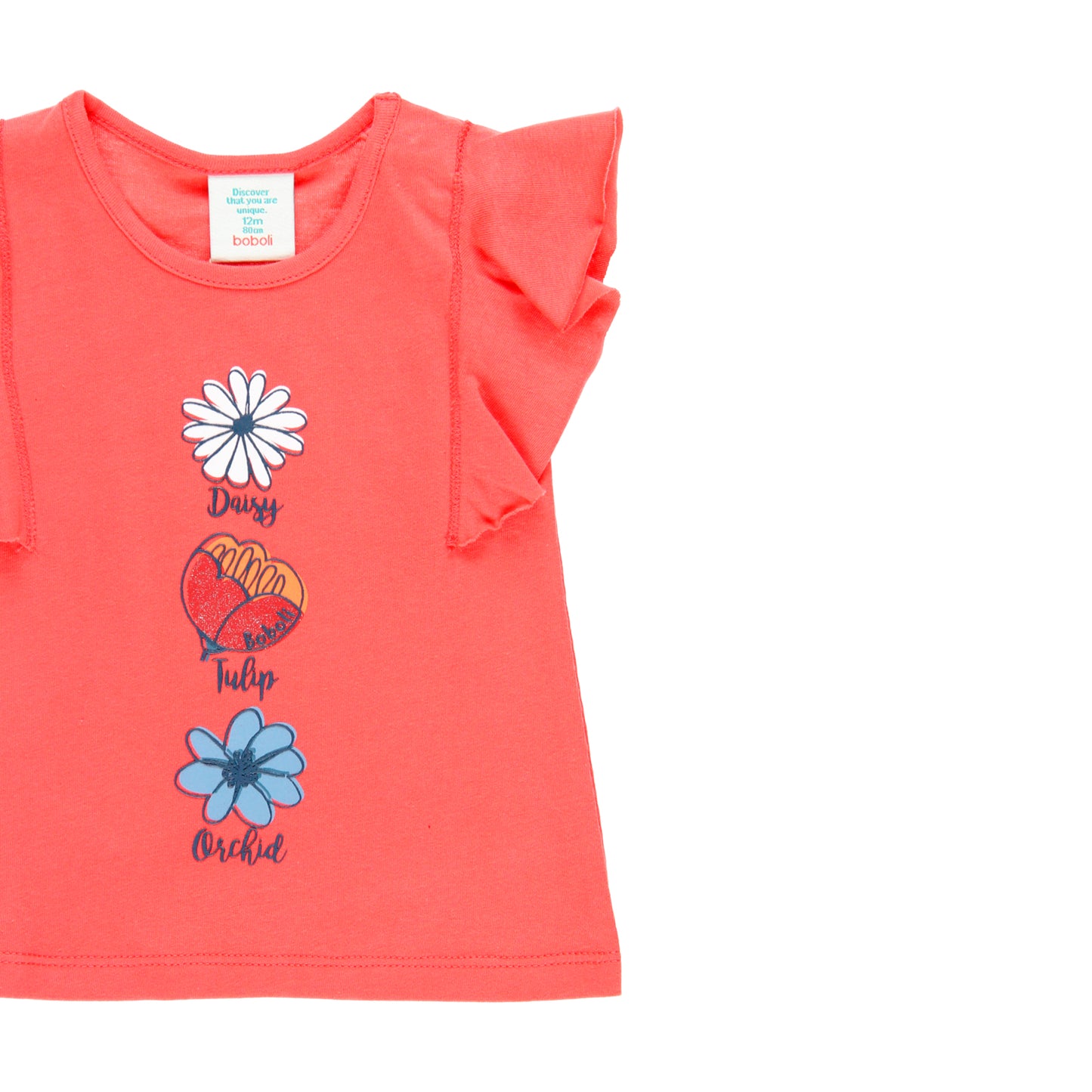 Camiseta punto liso coral mini niña