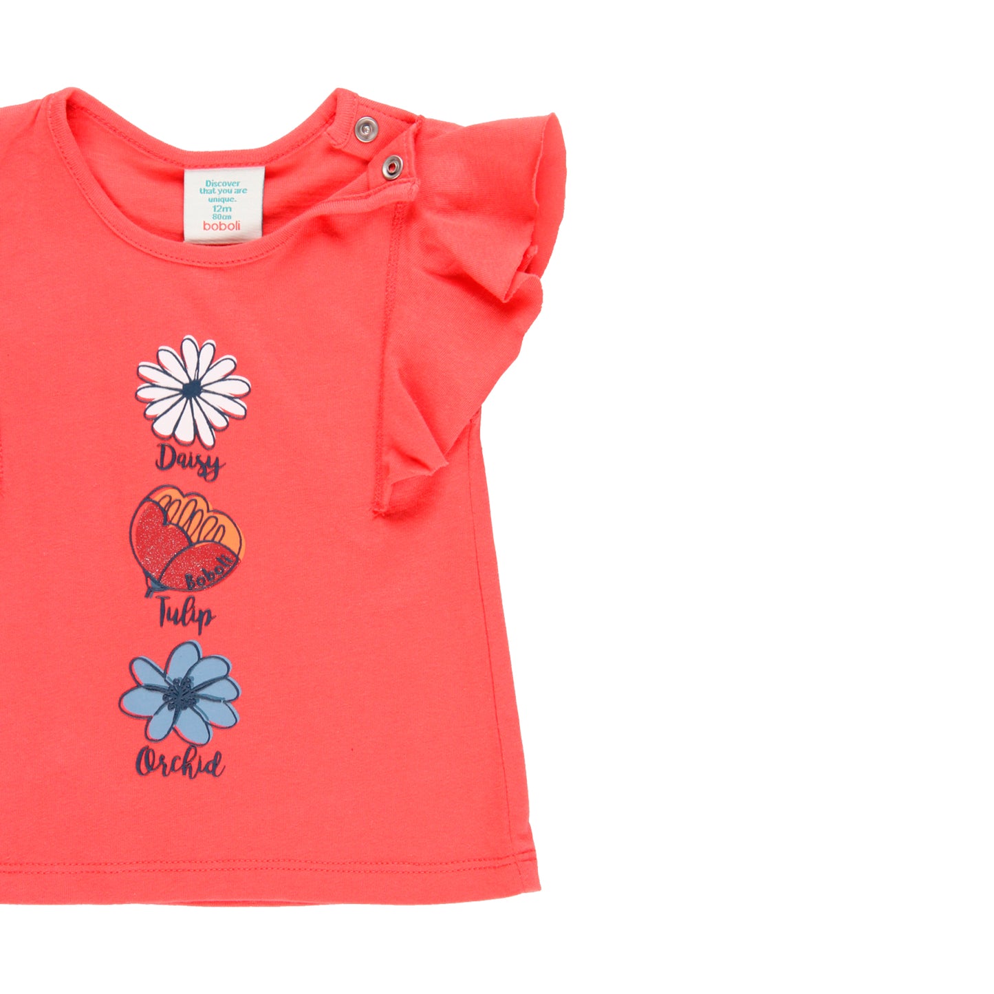 Camiseta punto liso coral mini niña