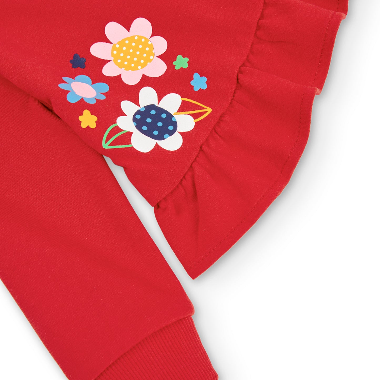 Sudadera roja abierta mini niña