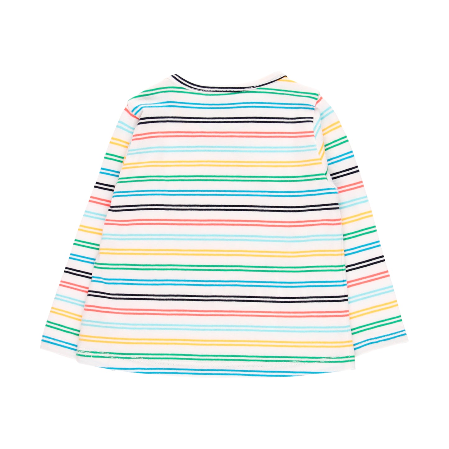 Camiseta punto liso rayas mini niña