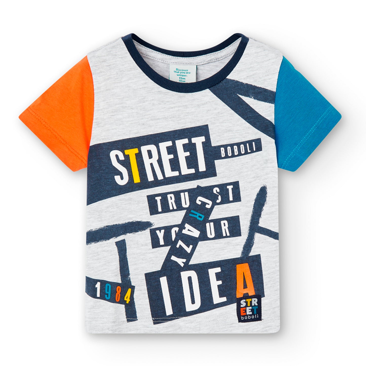 Playera manga corta gris STREET mini niño