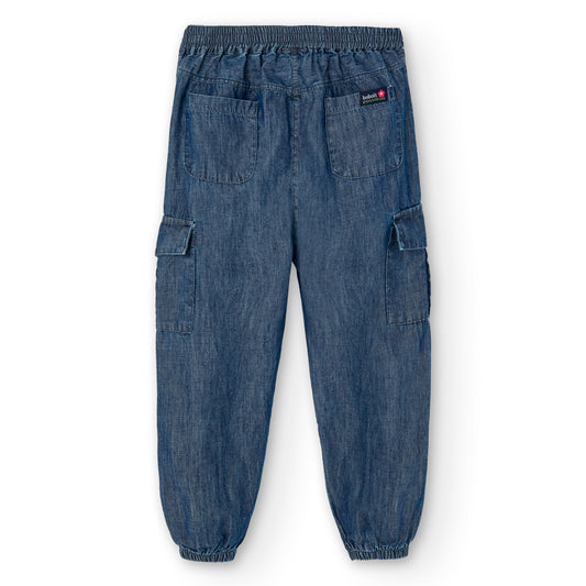 Pantalón denim blue holgado niña jr