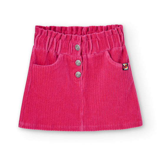 Falda rosa pana stretch niña jr