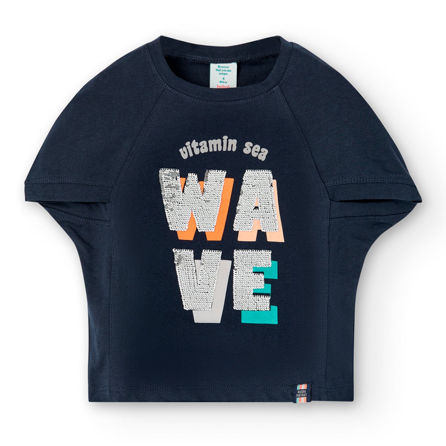 Camiseta azul marino WAVE niña jr