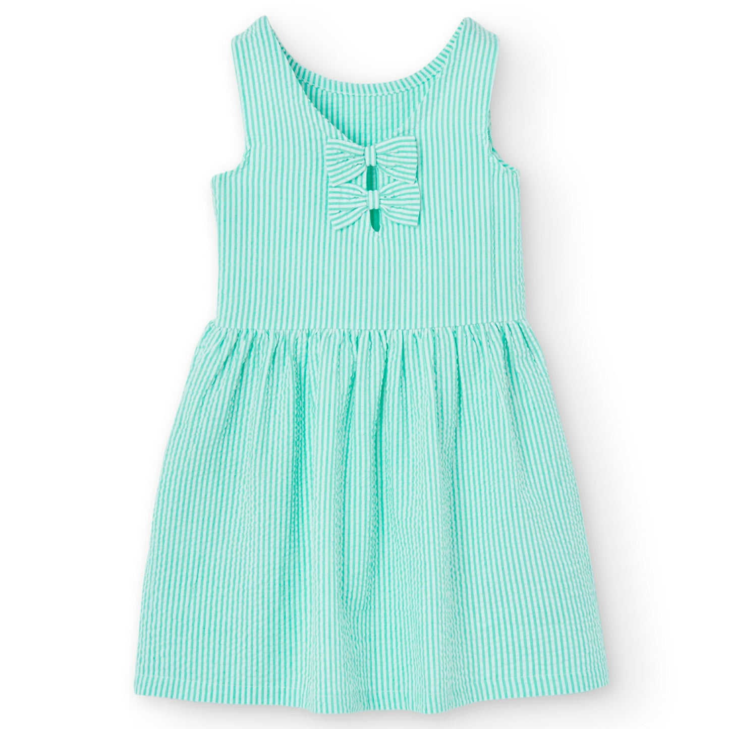 Vestido popelín azul aqua niña jr