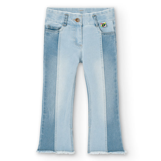 Pantalón denim blue stretch deslavado niña jr