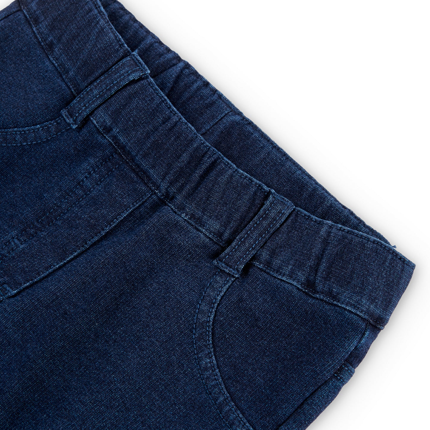 Pantalón felpa denim stretch azul niña jr