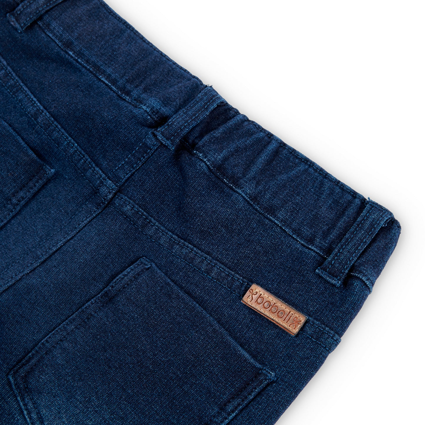 Pantalón felpa denim stretch azul niña jr