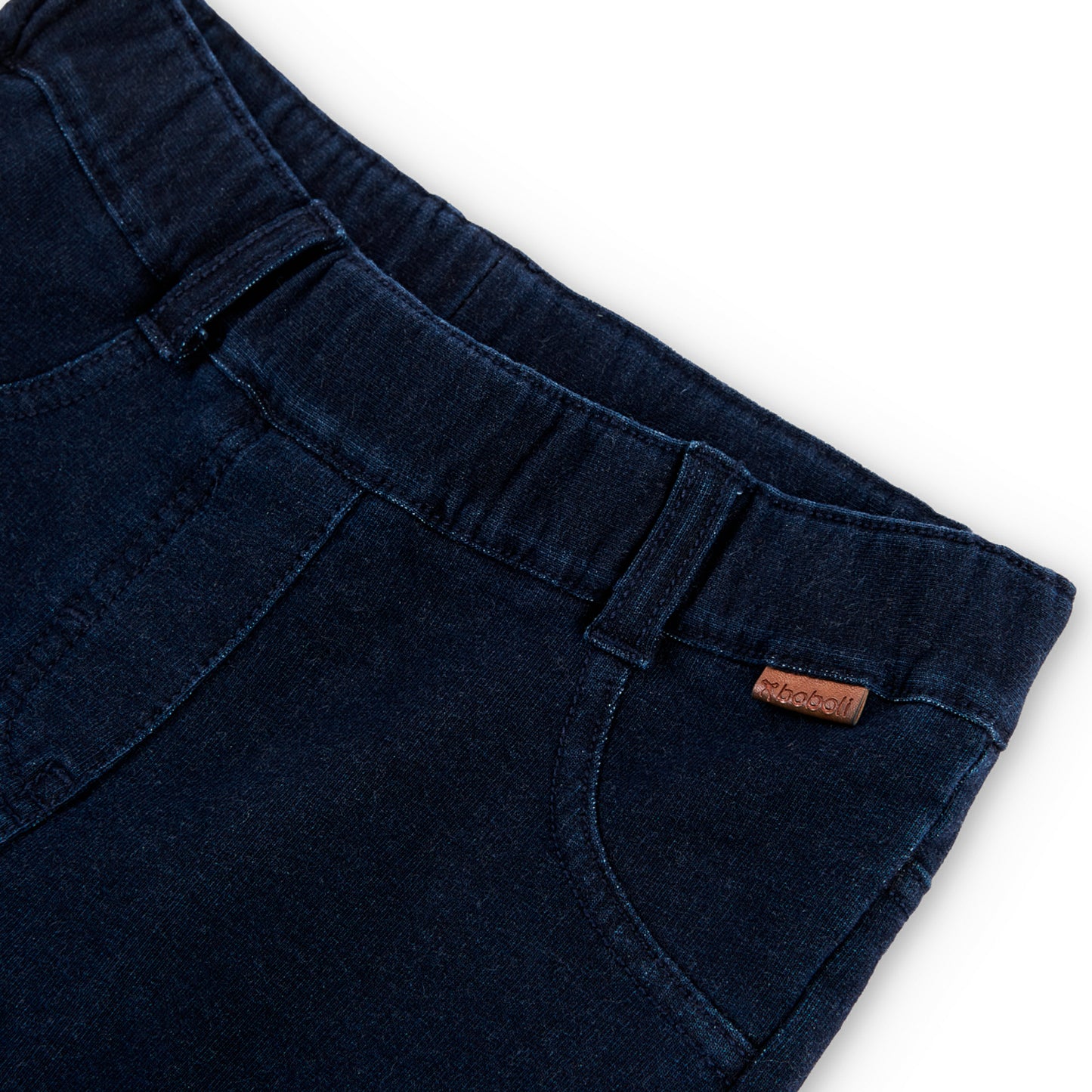 Pantalón felpa denim stretch azul marino niña jr