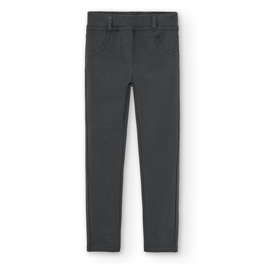 Pantalón gris de felpa stretch niña jr