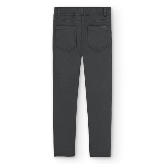 Pantalón gris de felpa stretch niña jr