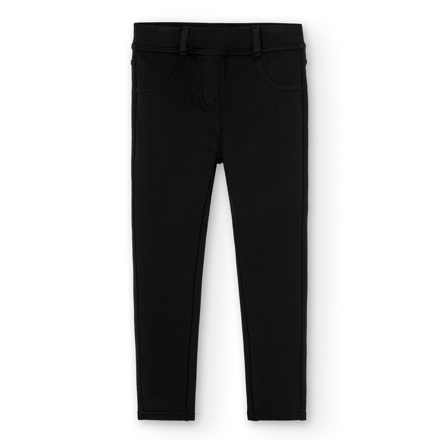 Pantalón negro de felpa stretch niña jr