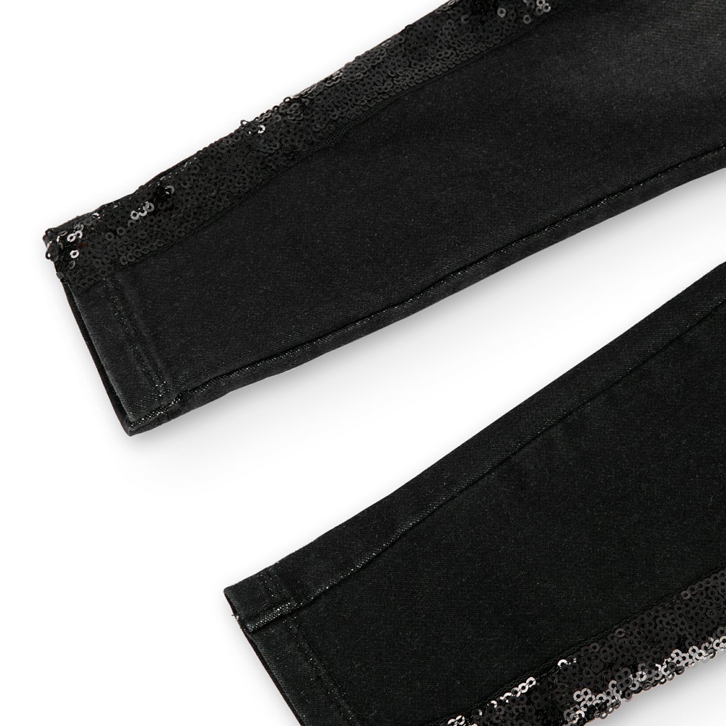 Pantalón negro denim stretch lentejuelas niña jr