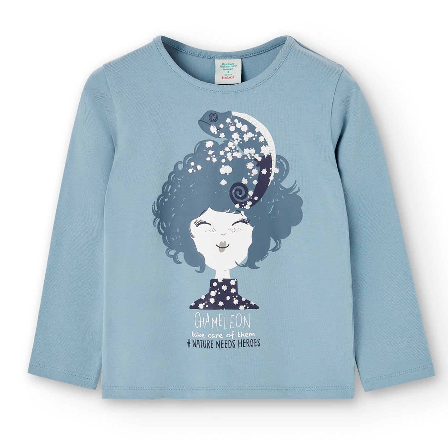 Camiseta azul punto elástico niña jr