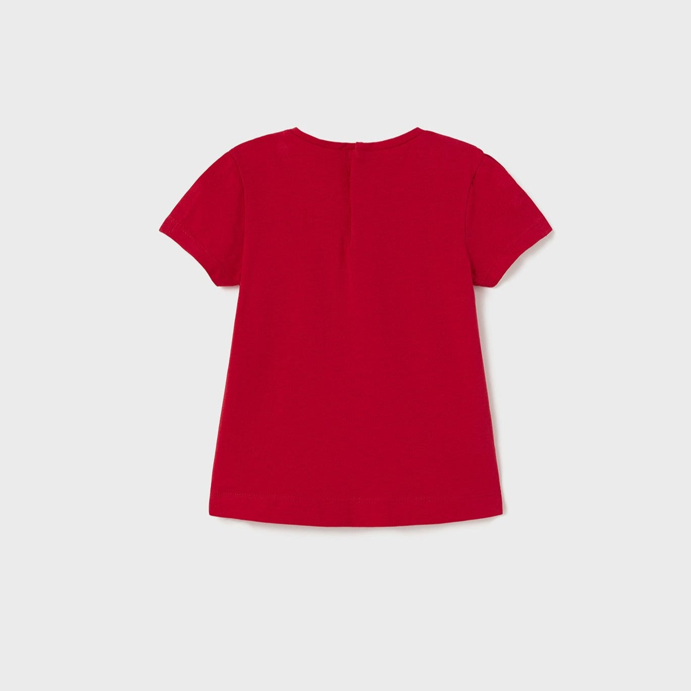 Playera roja con estampado de algodón sostenible para bebé niña