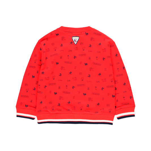 Sudadera roja estampada niño jr