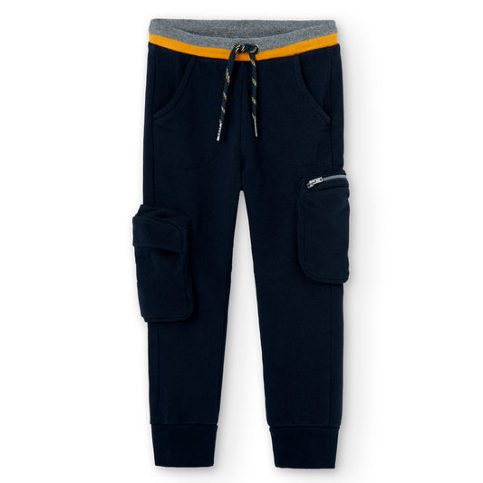 Pants felpa azul marino niño jr