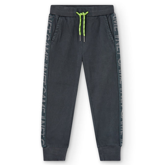 Pantalón sarga stretch gris niño jr