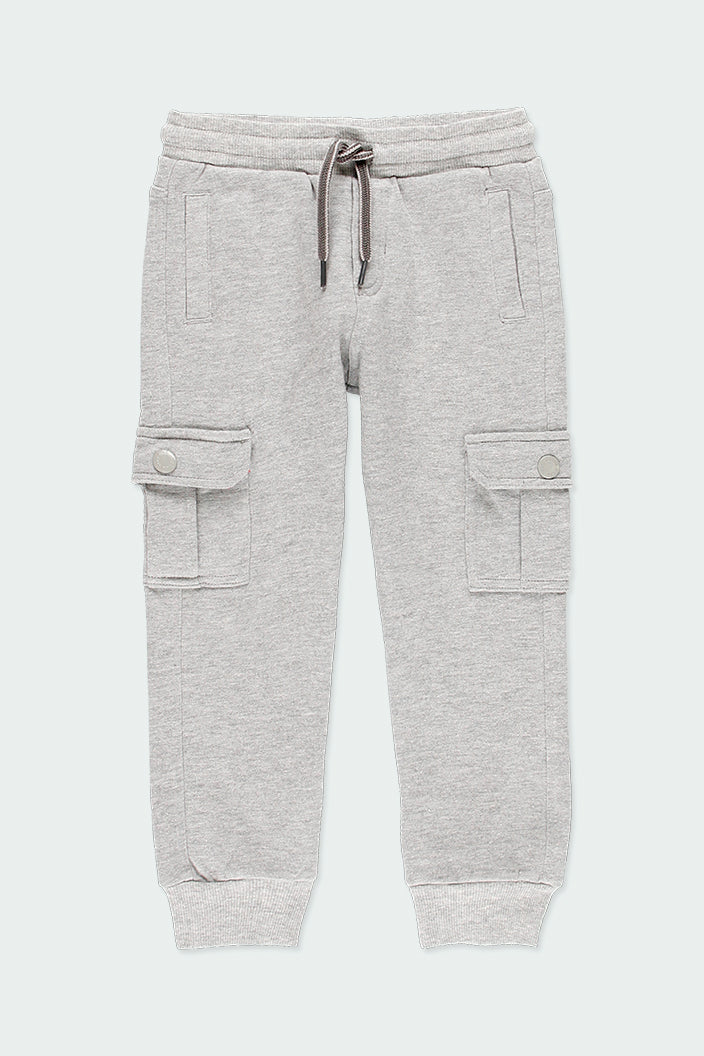 Pants felpa gris con bolsillos niño jr