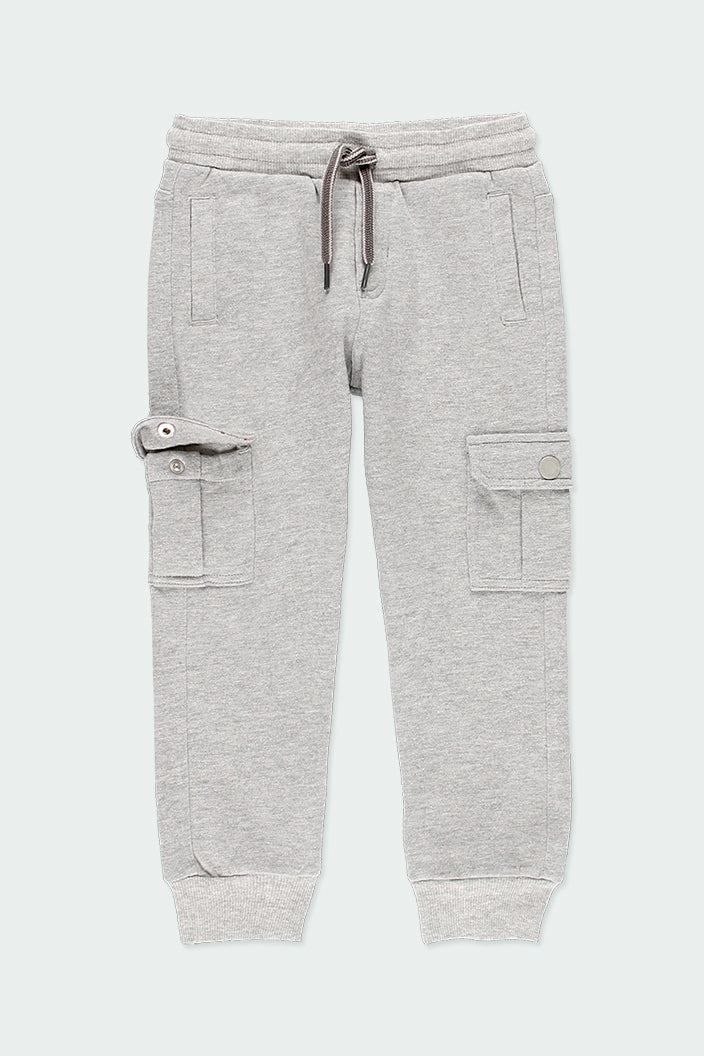 Pants felpa gris con bolsillos niño jr