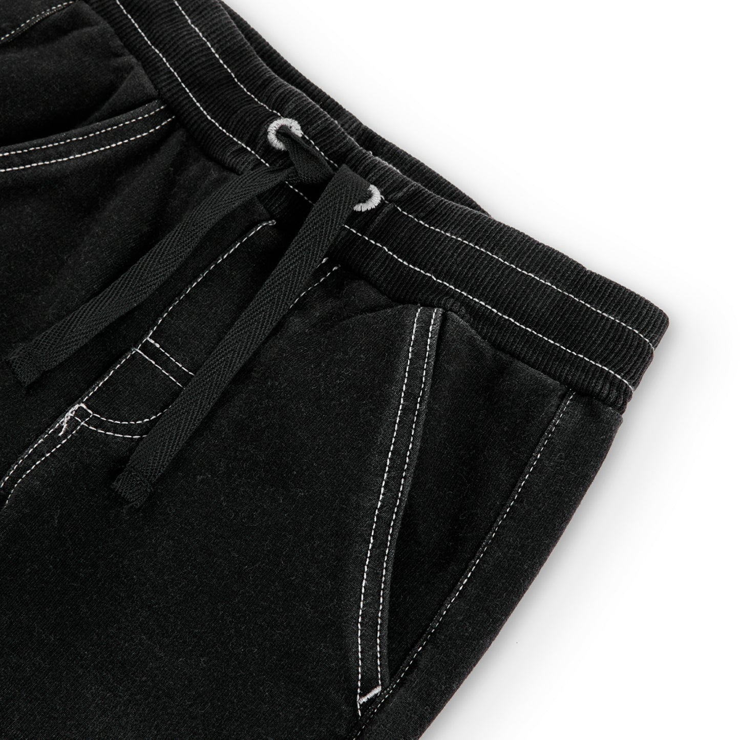 Pantalón felpa denim stretch negro niño jr