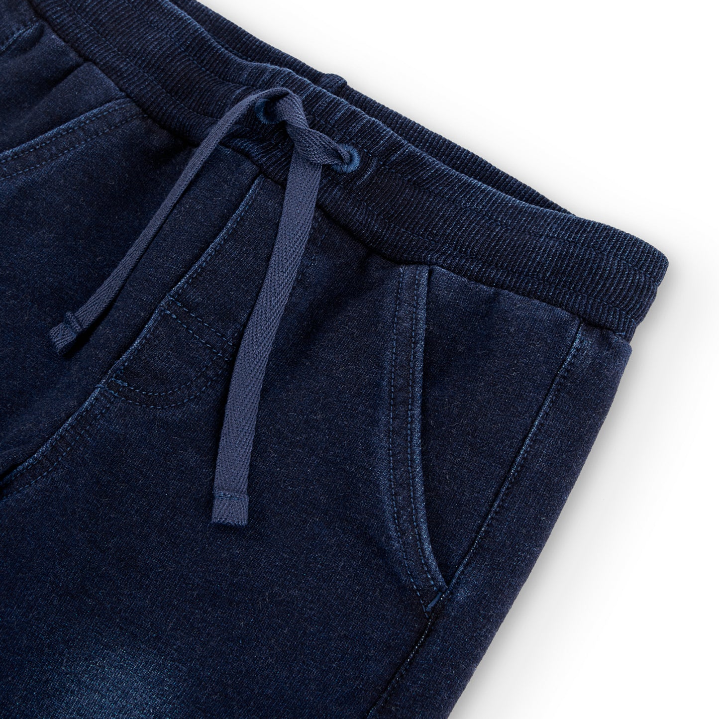 Pantalón felpa denim stretch azul niño jr