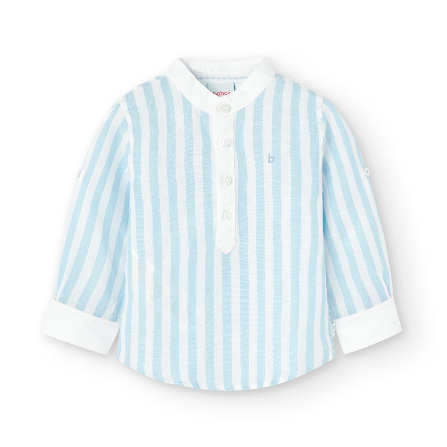 Camisa lino cuello mao mini niño