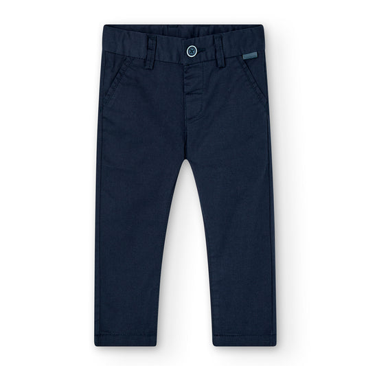 Pantalón satén stretch azul marino mini niño