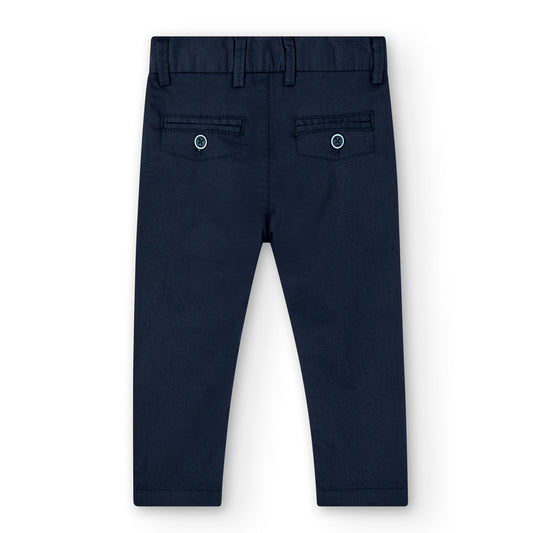 Pantalón satén stretch azul marino mini niño