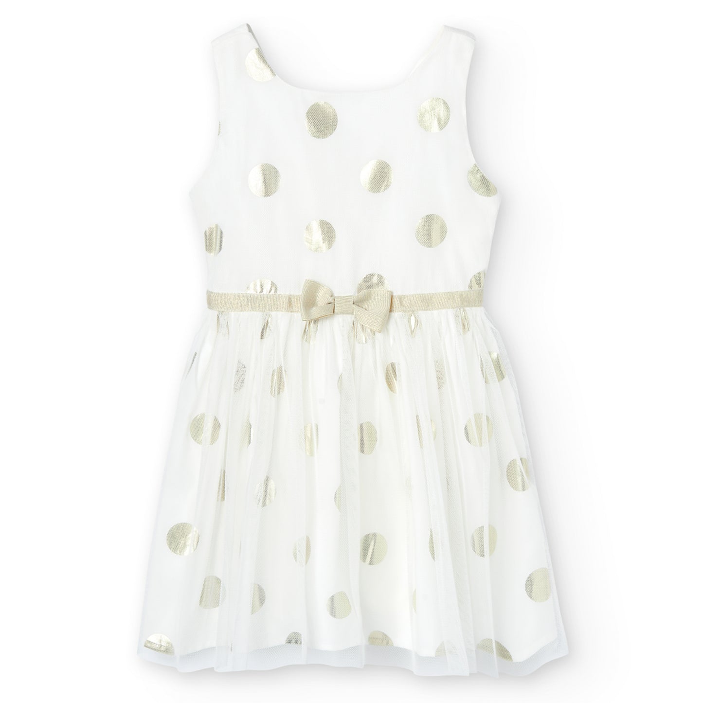 Vestido satén topos para mini y niña jr