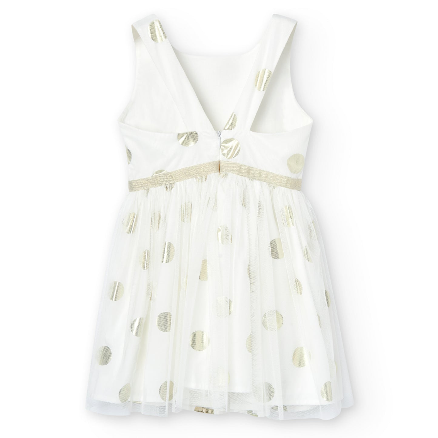 Vestido satén topos para mini y niña jr