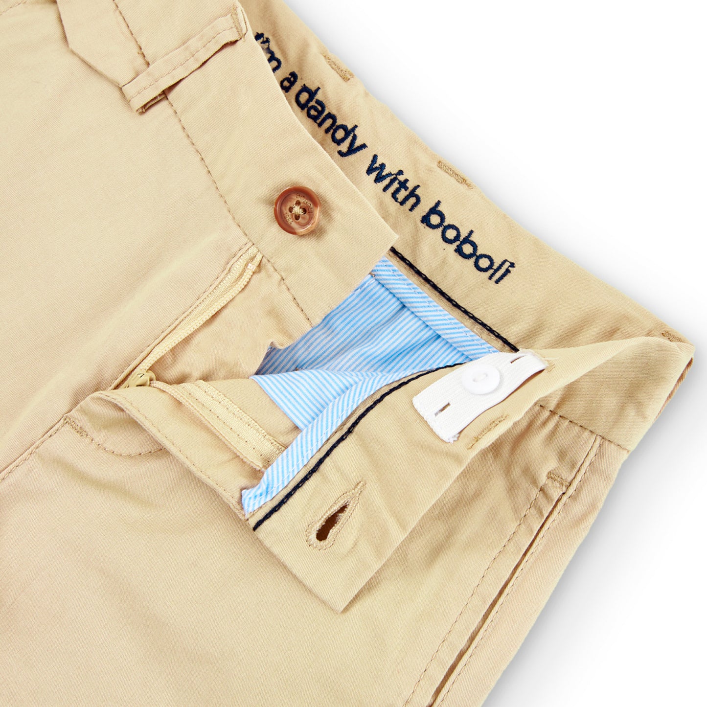 Pantalón satén stretch beige niño jr