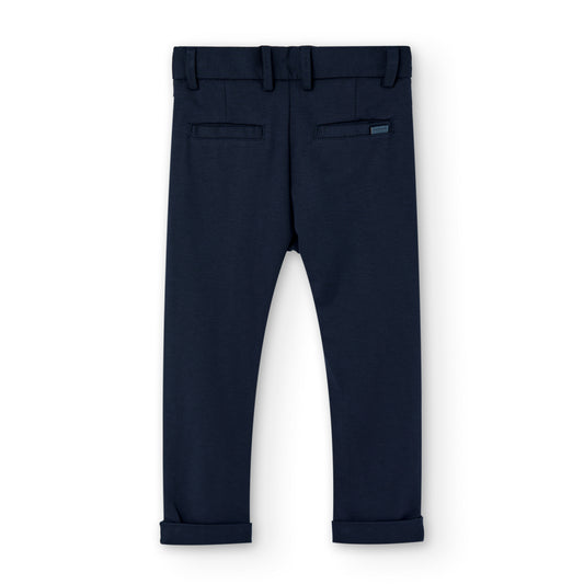 Pantalón satén stretch azul marino niño jr