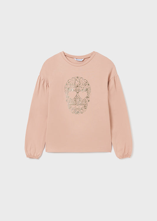 Blusa manga larga rosa calavera ECOFRIENDS niña jr