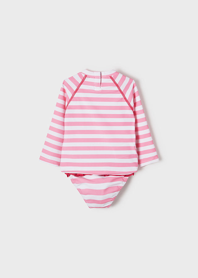 Conjunto traje de baño playera protección solar bebé niña