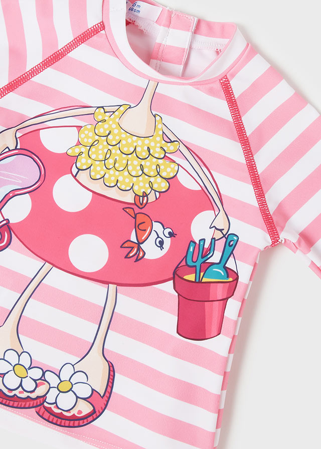 Conjunto traje de baño playera protección solar bebé niña