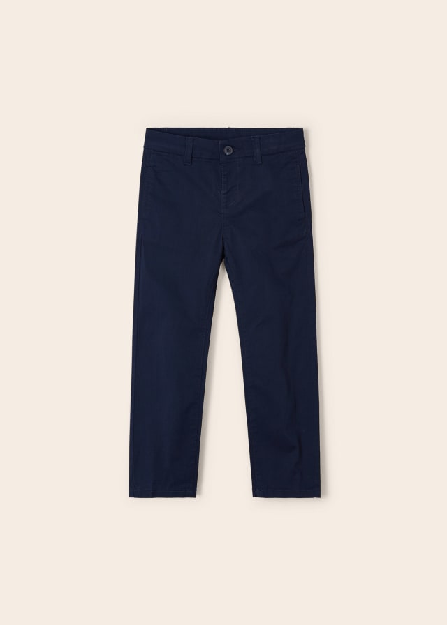 Pantalón chino de algodón azul marino para mini niño