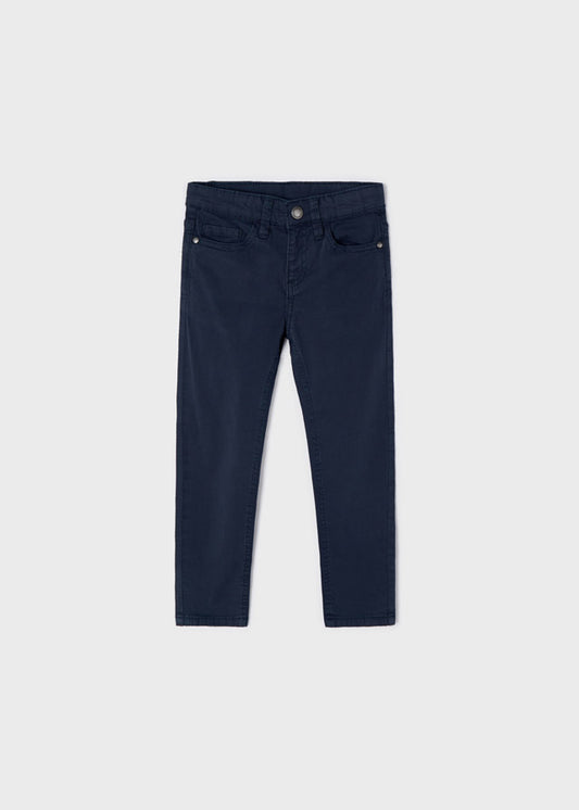 Pantalón marino sarga slim fit largo mini niño