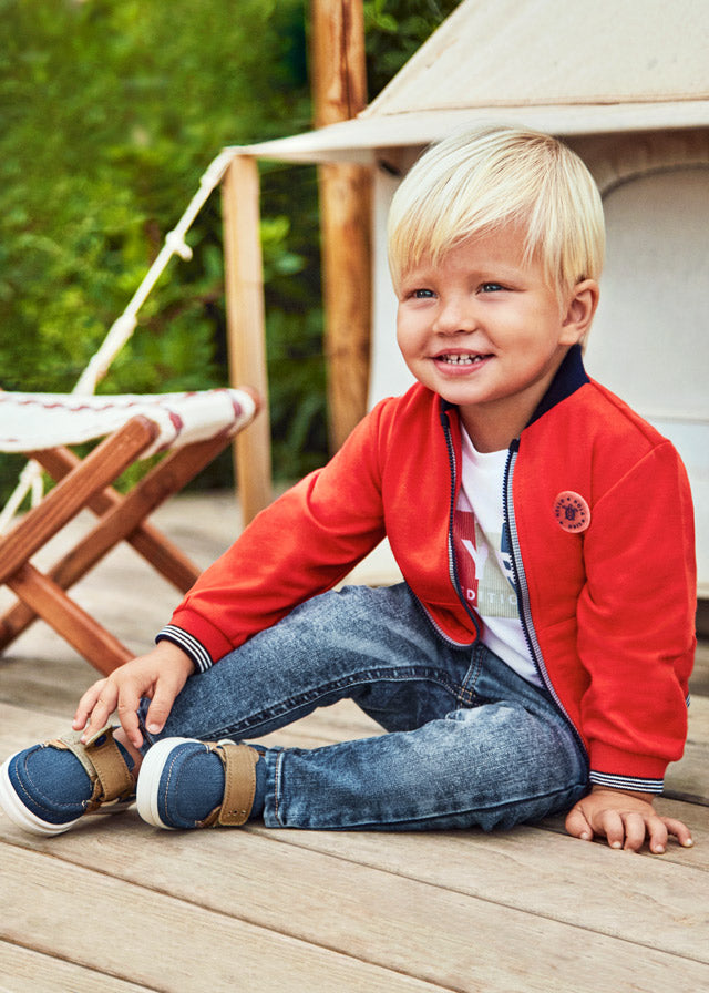 Sudadera roja con cierre bebé niño