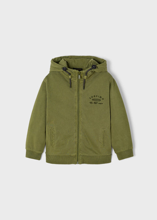 Sudadera verde con cierre surfing mini niño