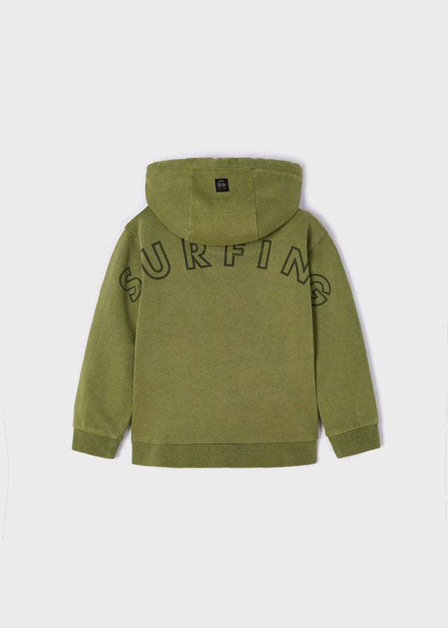 Sudadera verde con cierre surfing mini niño